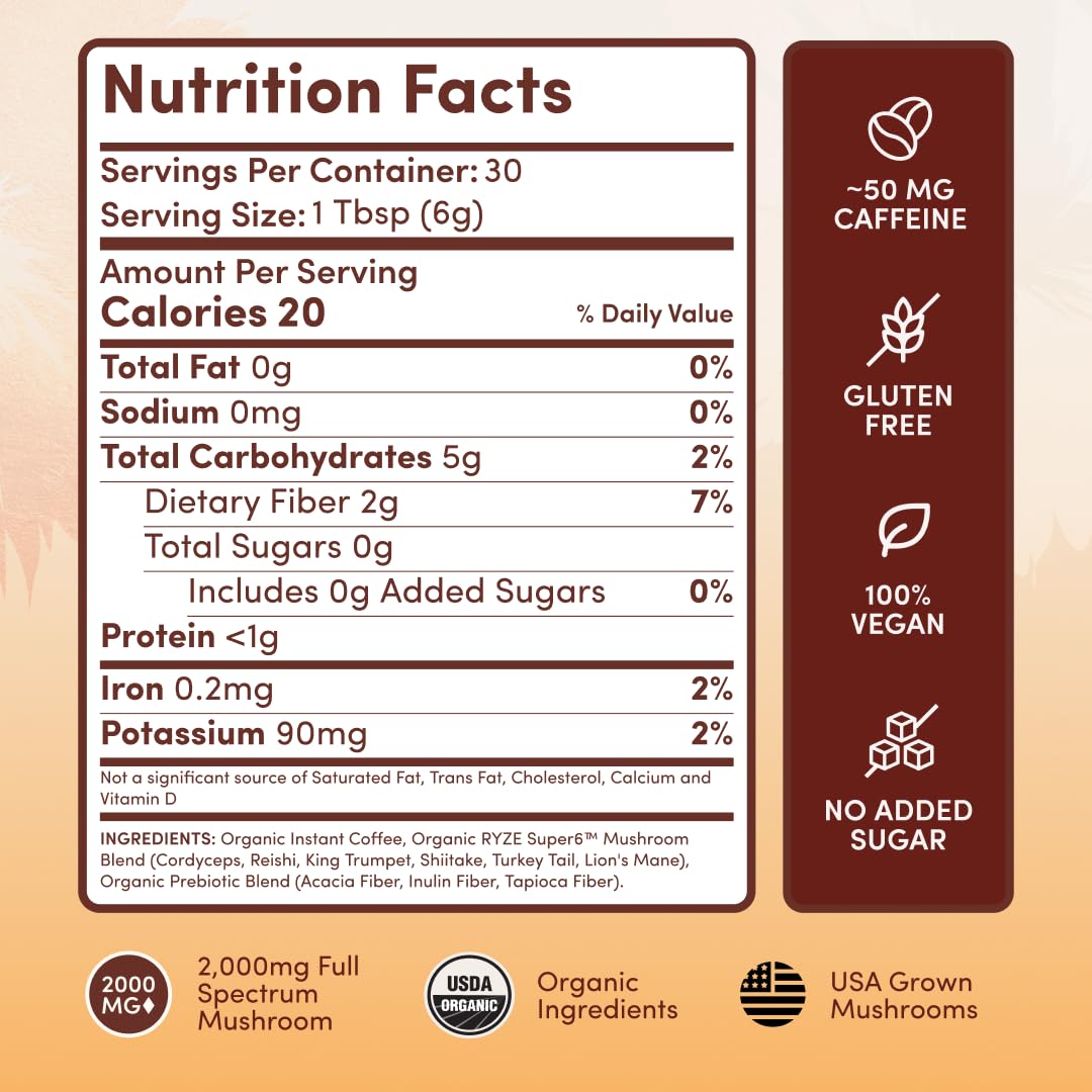RYZE Superfoods Mushroom Coffee Medium Roast 30 Servings + Mushroom Overnight Oats 7 Servings – USDA Organic