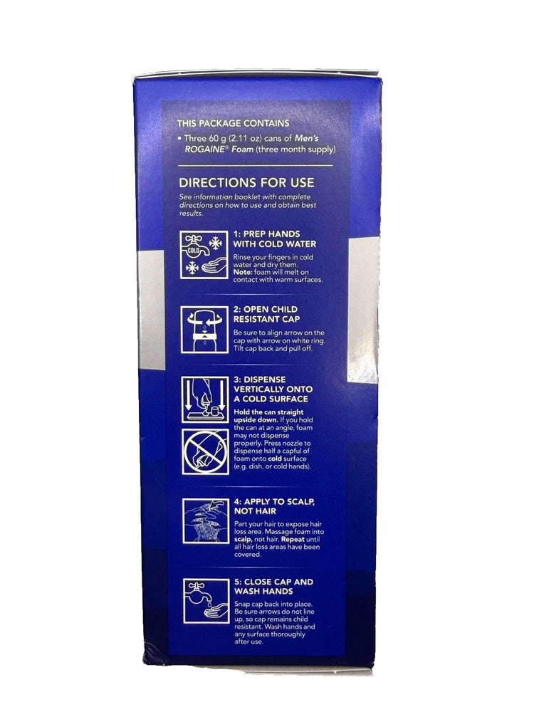 Men's Rogaine 5% Minoxidil Extra Strength Foam | 3-Month Supply | 3 x 60g