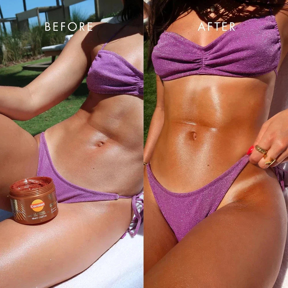 Carroten Gold Shimmer Intensive Tanning Gel – Sun Tan Accelerator with Shimmering Pearls | 5.07 oz | Made in Greece