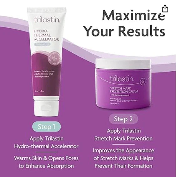 TriLASTIN Maternity Stretch Mark Prevention & Healing Cream – 4 oz | Pregnancy Belly Butter