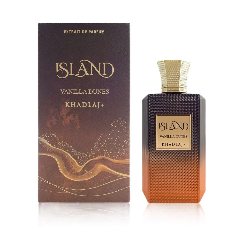 Khadlaj Island Vanilla Dunes Extrait de Parfum 3.4 oz – Unisex Amber Vanilla Fragrance