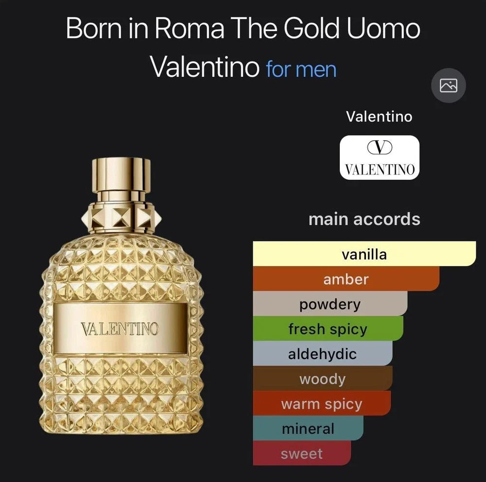 Valentino Uomo Born In Roma The Gold Eau de Toilette for Men – 3.4 oz / 100 ml | Sealed
