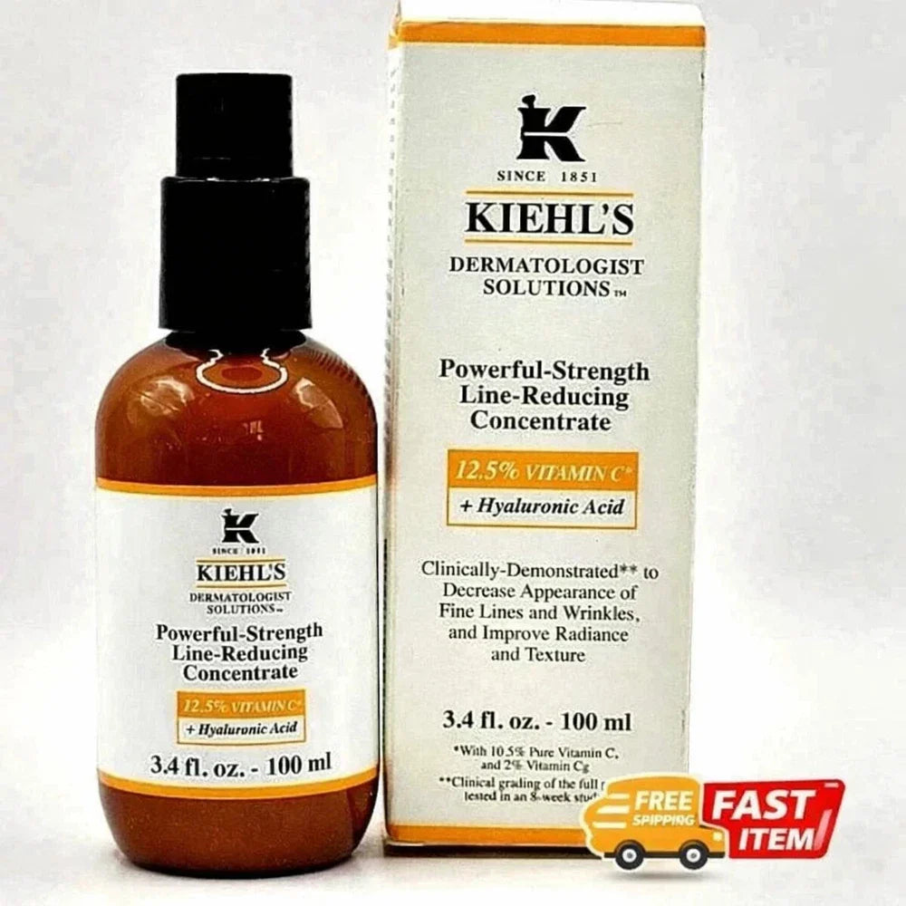 Kiehl's Powerful-Strength Line-Reducing Concentrate – 12.5% Vitamin C + Hyaluronic Acid | 3.4 oz