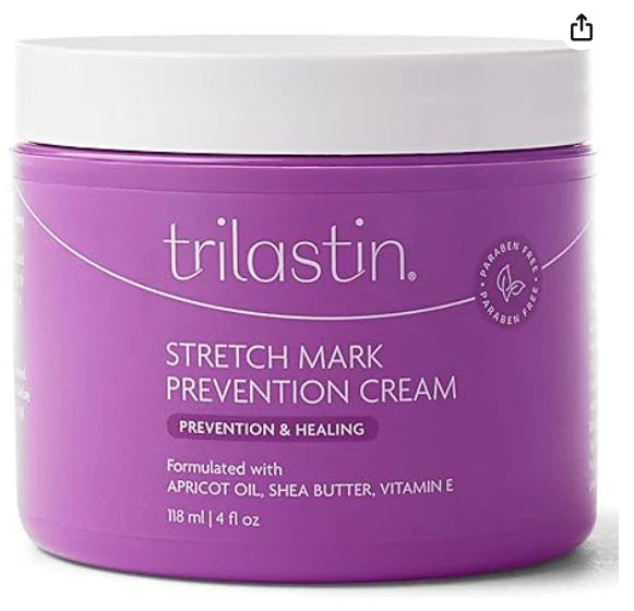 TriLASTIN Maternity Stretch Mark Prevention & Healing Cream – 4 oz | Pregnancy Belly Butter
