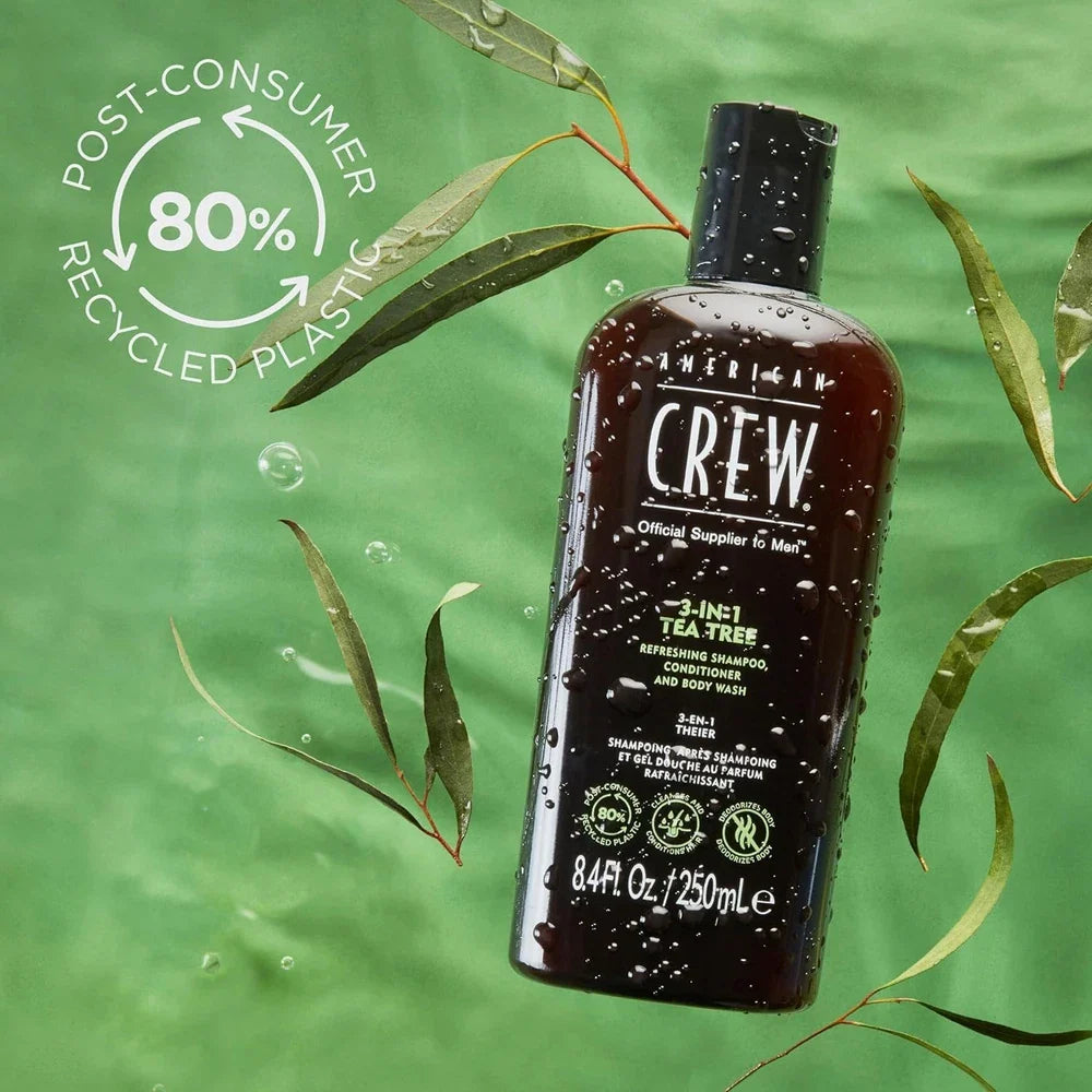 American Crew 3-in-1 Tea Tree Shampoo, Conditioner & Body Wash | 33.8 fl oz