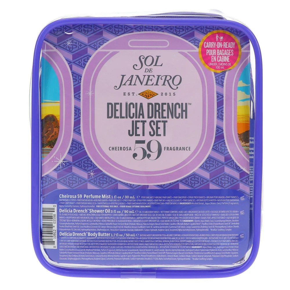 Sol de Janeiro Delicia Drench Jet Set – Travel Size Deep Moisturizing Body Care Collection