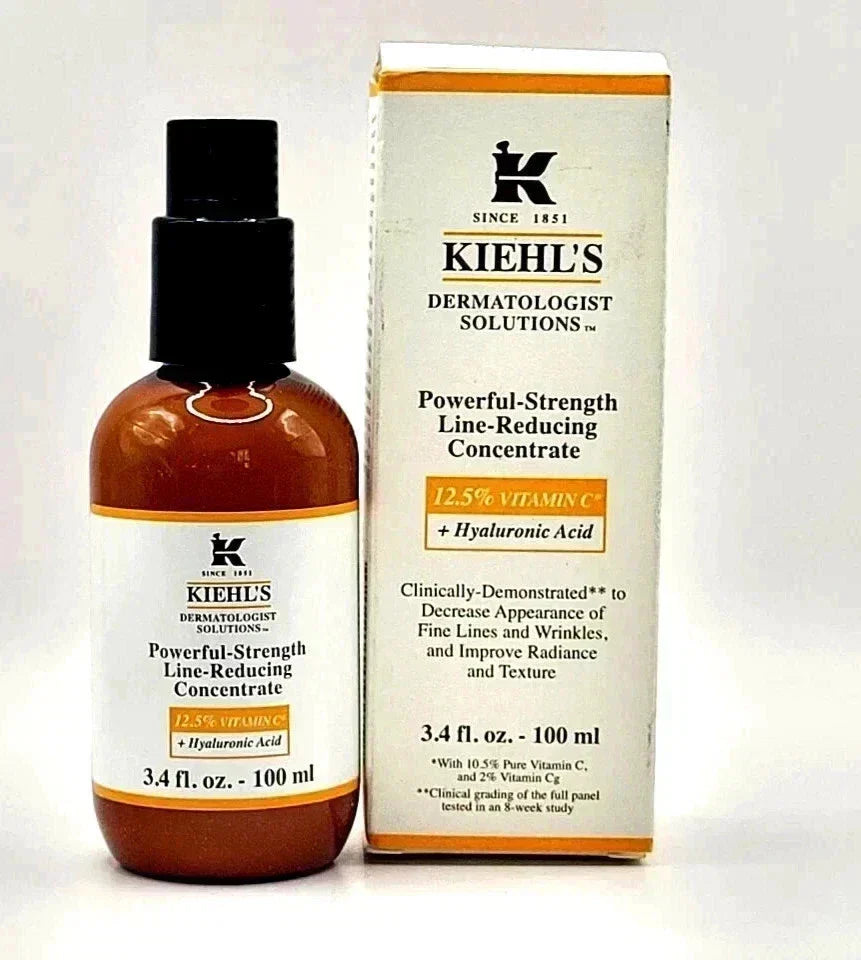 Kiehl's Powerful-Strength Line-Reducing Concentrate – 12.5% Vitamin C + Hyaluronic Acid | 3.4 oz