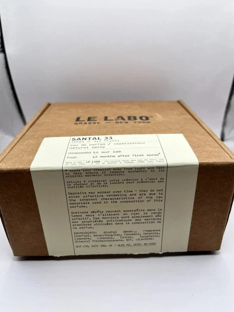 Le Labo Santal 33 Eau de Parfum Unisex – 3.4 oz / 100 ml | Authentic | No Box